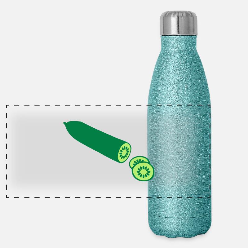 Gurke Panorama Glitzer Isolierflasche 500 ml