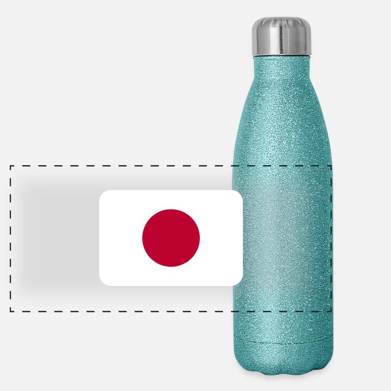JAPAN FLAG round corner 400 dpi Gourde isotherme panoramique pailletée 500 ml