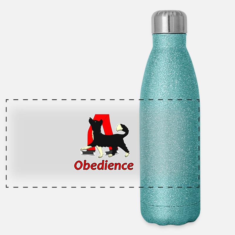 Obedience 1 Border Collie "Velvet" Panorama Glitzer Isolierflasche 500 ml