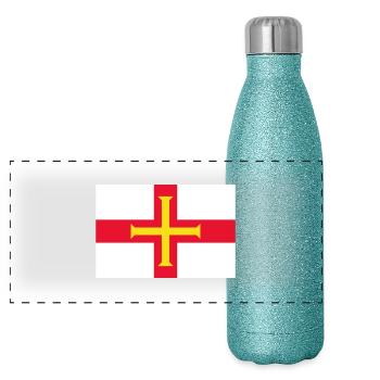 Guernsey - Panoramic Glitter Thermal Bottle 500 ml - blue glitter - Front