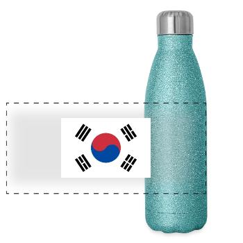 Corée du Sud - Gourde isotherme panoramique pailletée 500 ml - paillettes bleues - Devant
