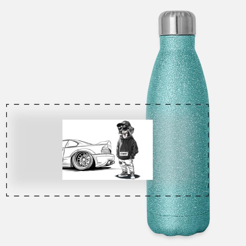 Tuner Dackel Panorama Glitzer Isolierflasche 500 ml