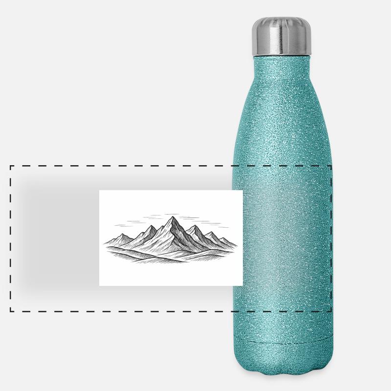 Bergpanorama Panorama Glitzer Isolierflasche 500 ml