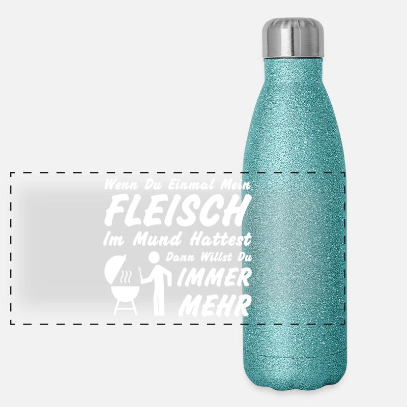 fleisch Panorama Glitzer Isolierflasche 500 ml