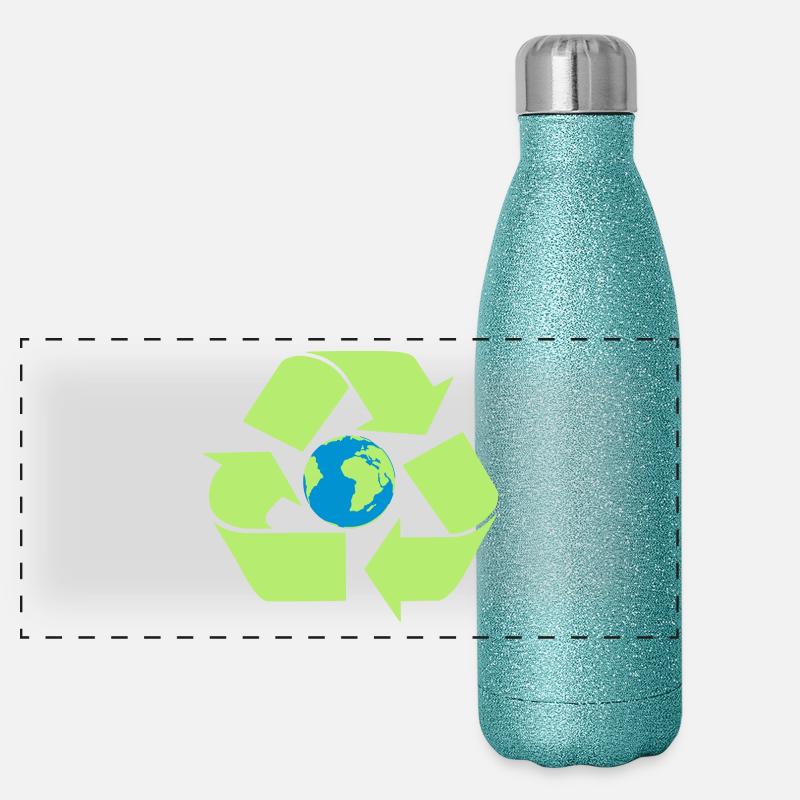 Recycling Erde Panorama Glitzer Isolierflasche 500 ml