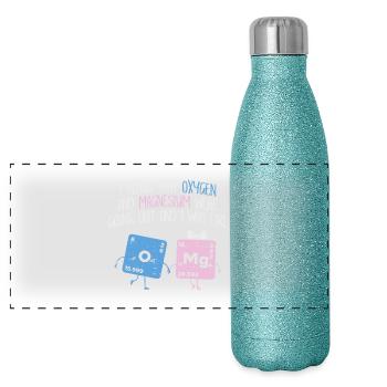 CHEMISTRY SCIENCE: OXYGEN AND MAGNESIUM GIFT - Panoramic Glitter Thermal Bottle 500 ml - blue glitter - Front
