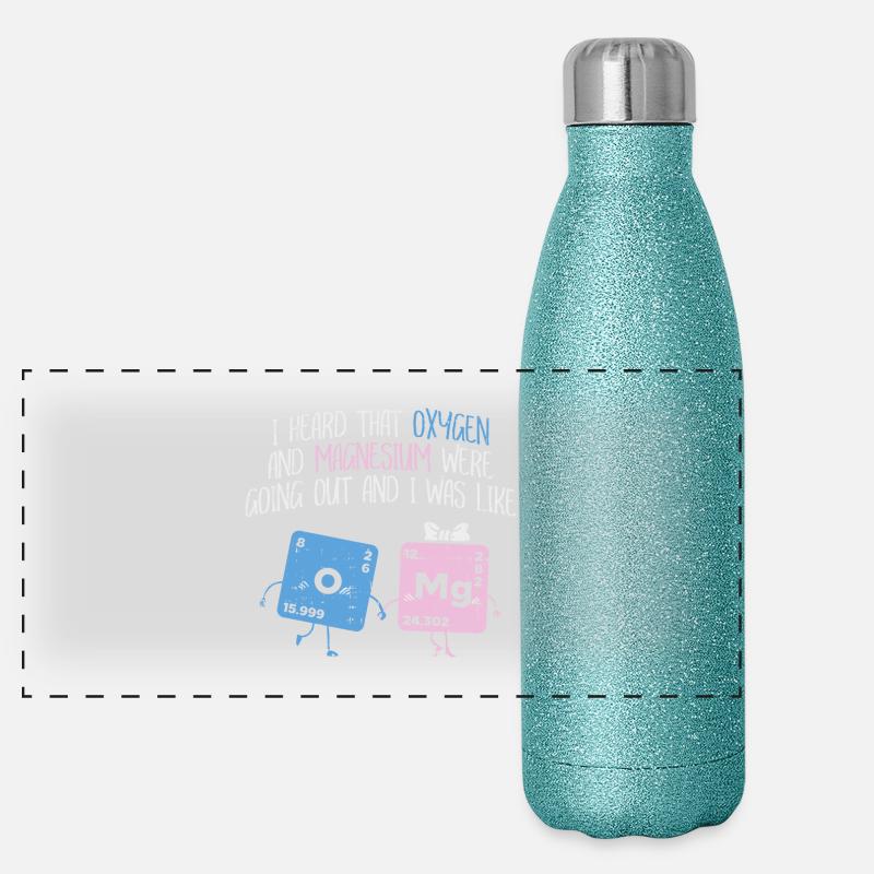 CHEMISTRY SCIENCE: OXYGEN AND MAGNESIUM GIFT Panoramic Glitter Thermal Bottle 500 ml