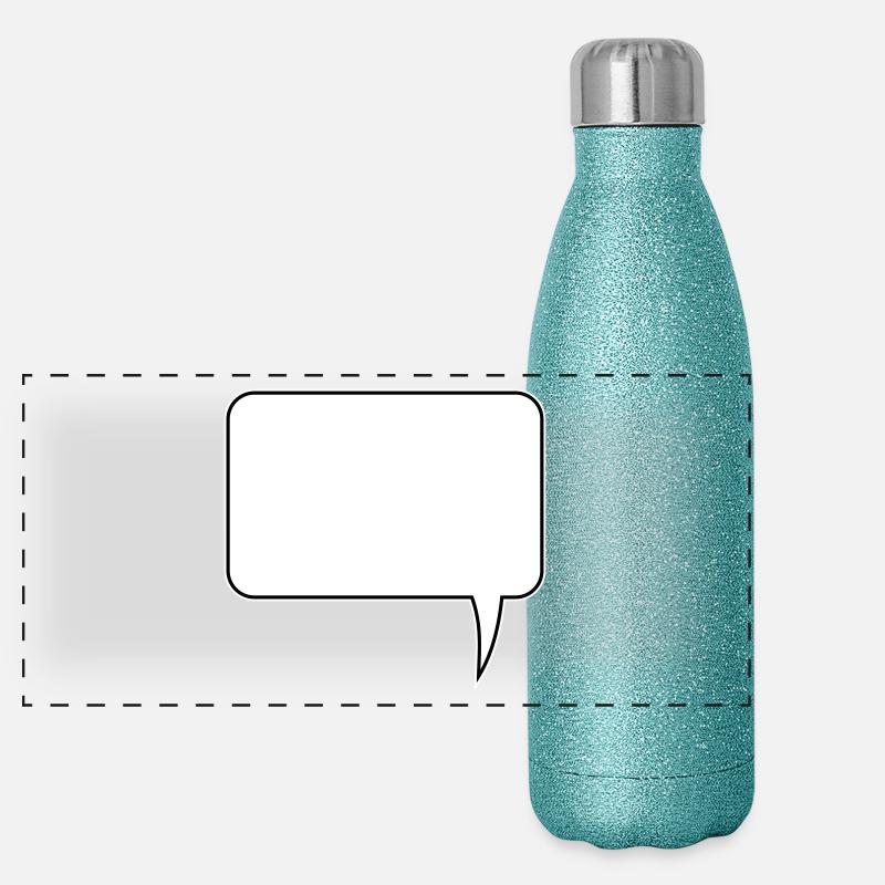 Sprechblase Rechteck Design Panorama Glitzer Isolierflasche 500 ml