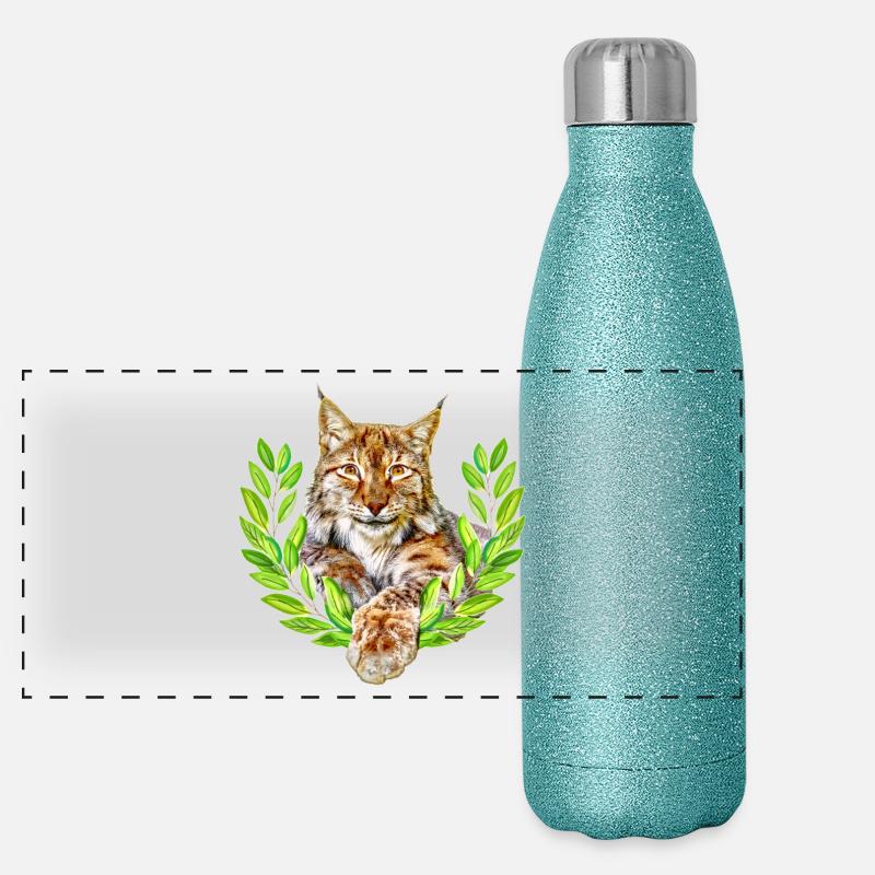 Lynx Wild Cat Liberté Gourde isotherme panoramique pailletée 500 ml