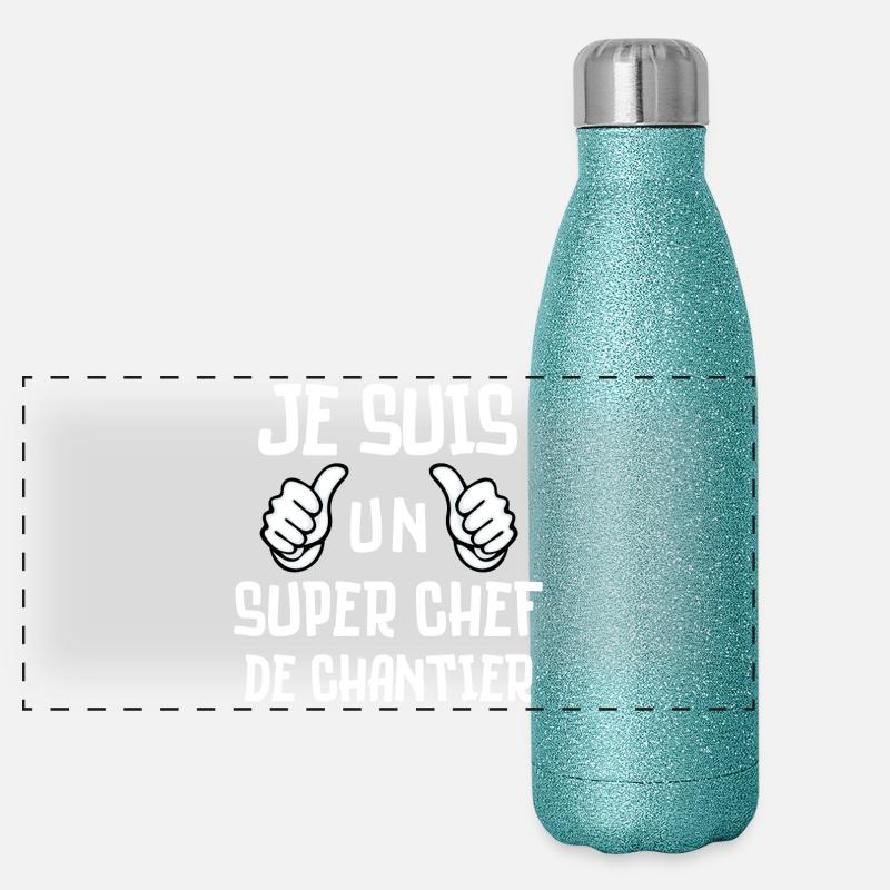 chantier, chef de chantier Gourde isotherme panoramique pailletée 500 ml