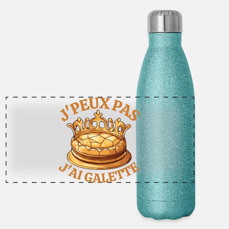 galette, galette des rois, épiphanie Gourde isotherme panoramique pailletée 500 ml