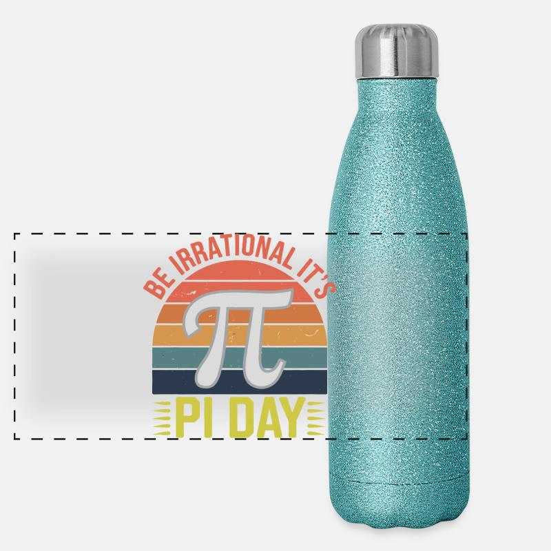 Seien Sie irrational - es ist Pi-Tag! Panorama Glitzer Isolierflasche 500 ml