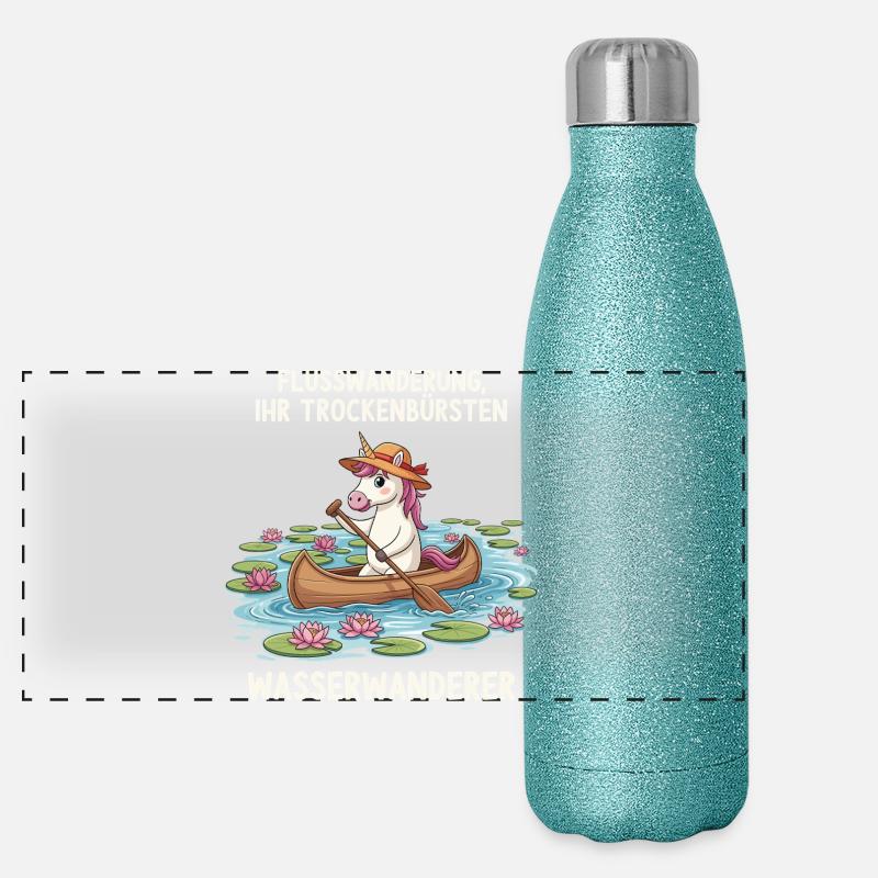 Excursion en canoë Licorne Gourde isotherme panoramique pailletée 500 ml