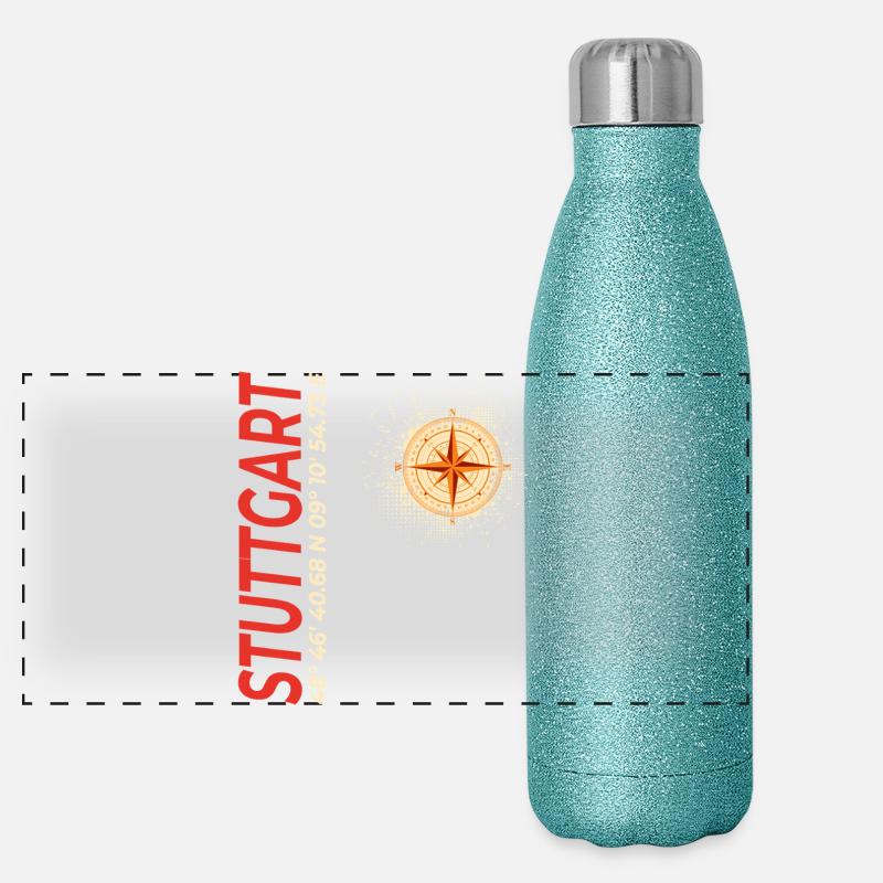 Stuttgart Panorama Glitzer Isolierflasche 500 ml