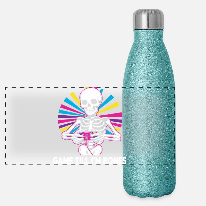 Contrôleur squelette Game Till Bones Gourde isotherme panoramique pailletée 500 ml