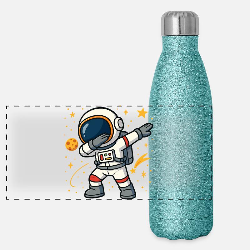 Astronaut Panorama Glitzer Isolierflasche 500 ml