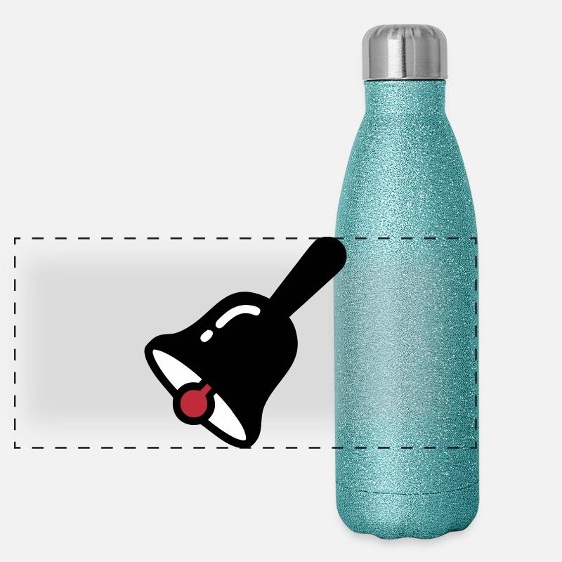 Schulglocke Klingel Pause Retro Panorama Glitzer Isolierflasche 500 ml