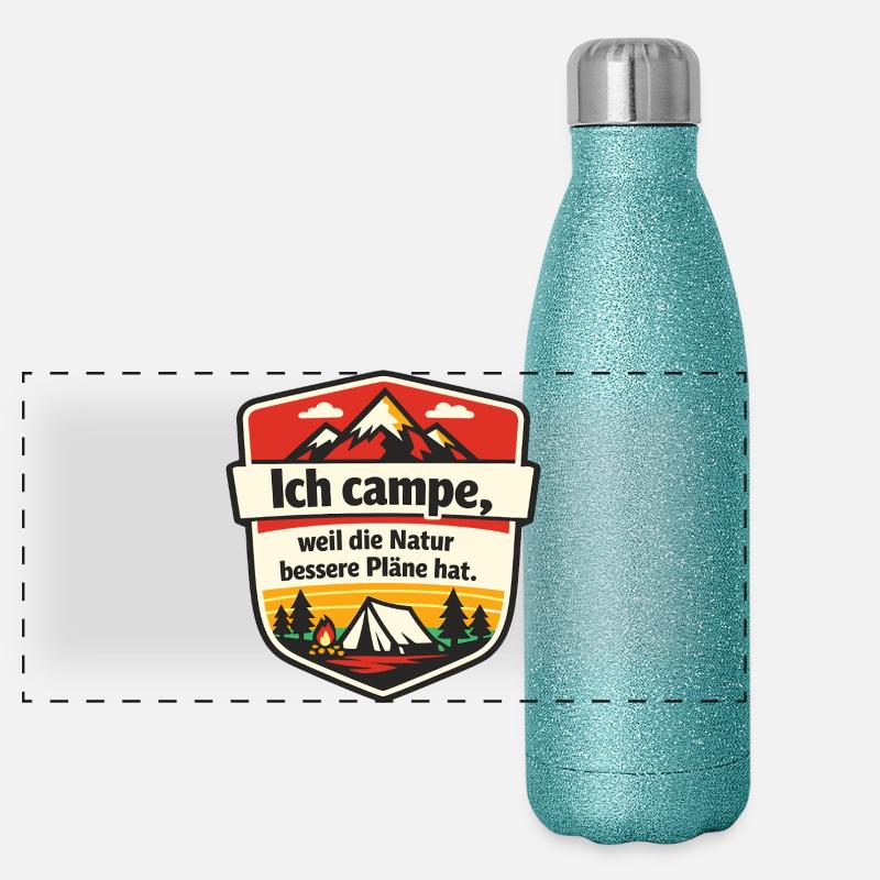 Motorhome heartbeat camper Panoramic Glitter Thermal Bottle 500 ml
