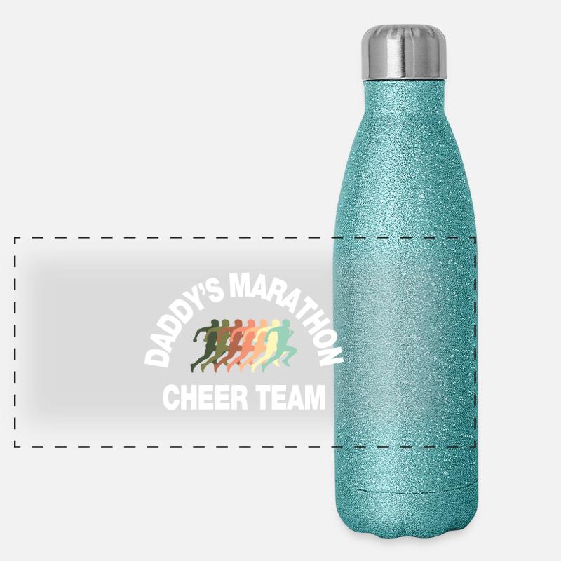 dad's marathon cheer team Panorama Glitzer Isolierflasche 500 ml