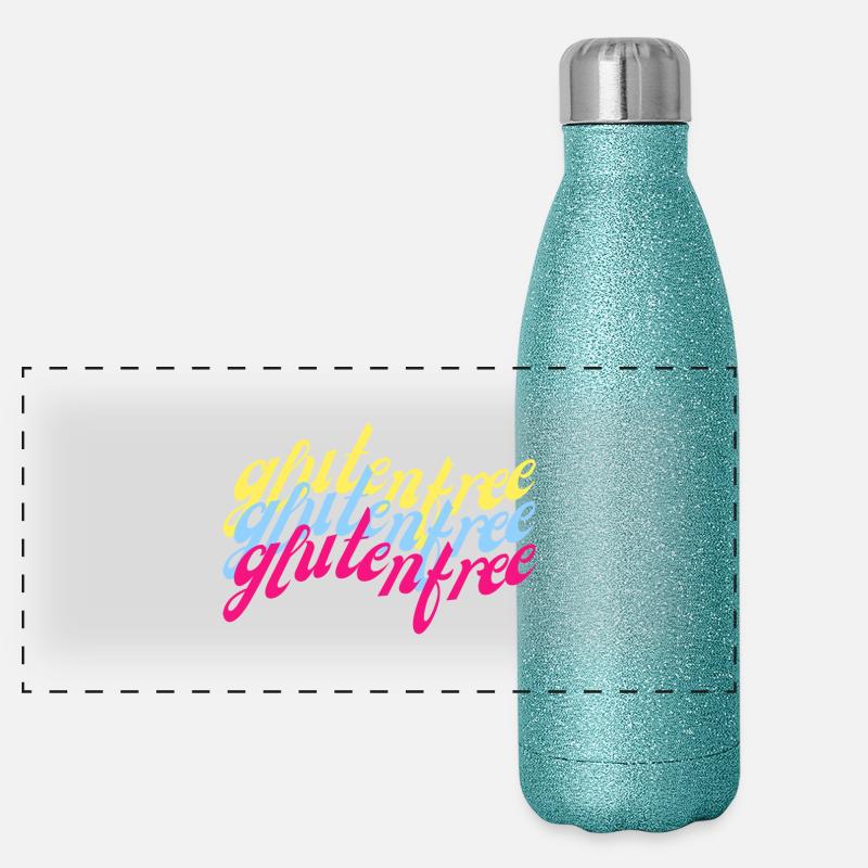 Gluten free geschwungen bunt Panorama Glitzer Isolierflasche 500 ml