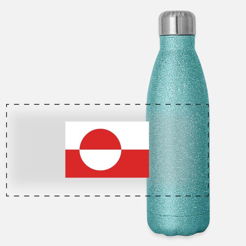 Groenland - drapeau Gourde isotherme panoramique pailletée 500 ml