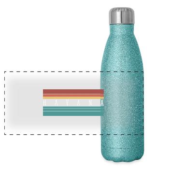 Havana: Perfect Gift & Souvenir - Panoramic Glitter Thermal Bottle 500 ml - blue glitter - Front