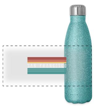 San Francisco - Gourde isotherme panoramique pailletée 500 ml - paillettes bleues - Devant