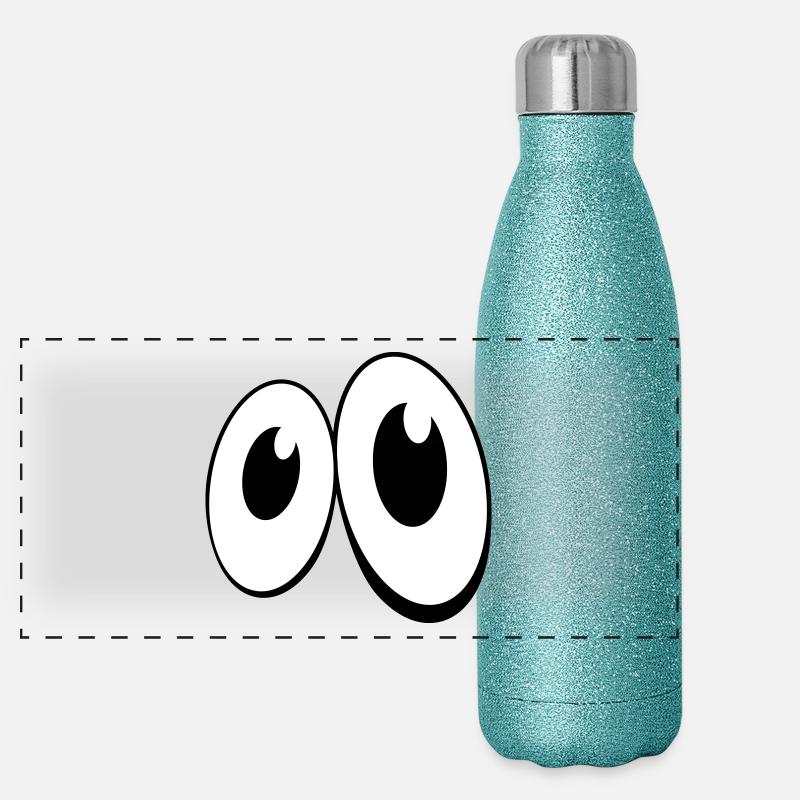 Augen Comic-Style (1c) Panorama Glitzer Isolierflasche 500 ml
