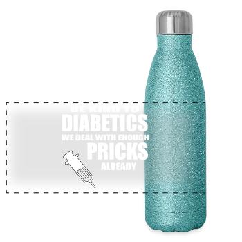 les diabétiques - Gourde isotherme panoramique pailletée 500 ml - paillettes bleues - Devant