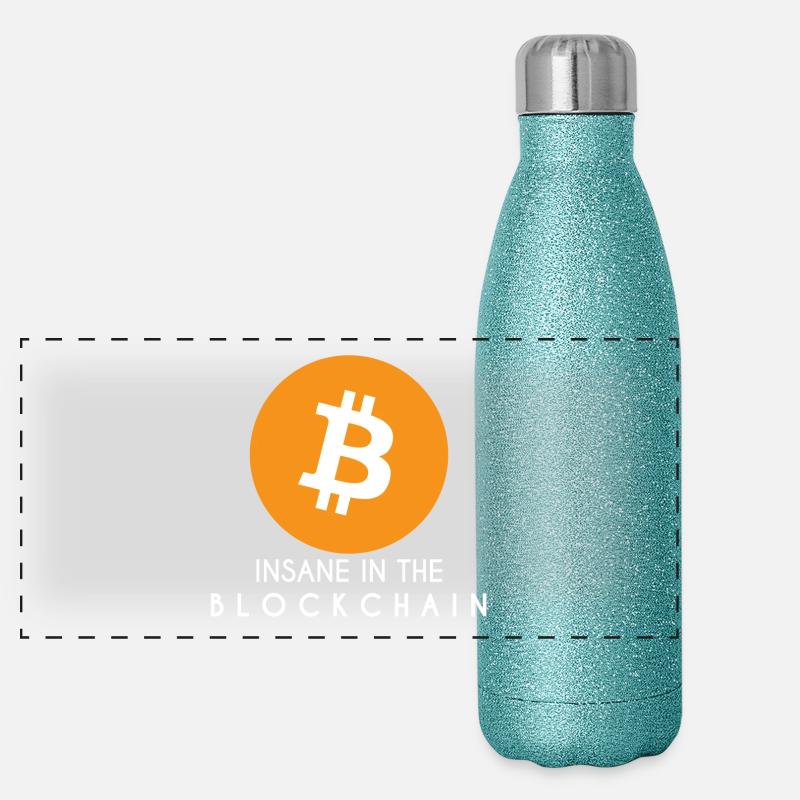 bitcoin Panorama Glitzer Isolierflasche 500 ml