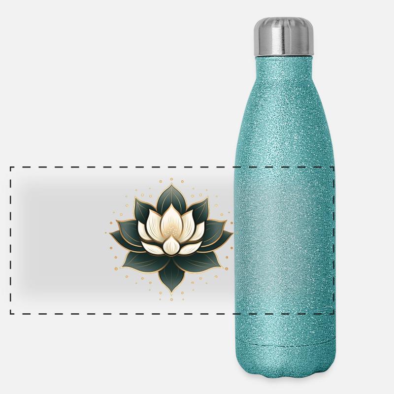 Lotusblüte Panorama Glitzer Isolierflasche 500 ml