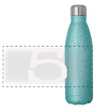 5. 5 ANS. 5e ANNIVERSAIRE. ANNIVERSAIRE 5 ANS. 5. - Gourde isotherme panoramique pailletée 500 ml - paillettes bleues - Devant