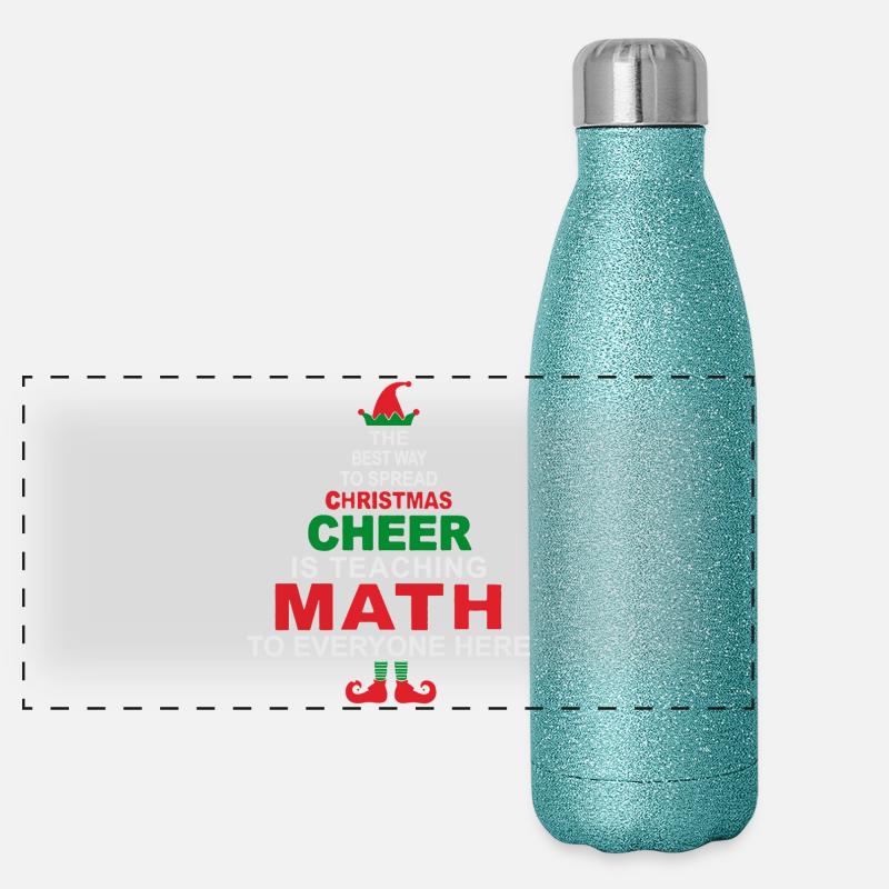Math Teacher Christmas Shirt Panoramic Glitter Thermal Bottle 500 ml