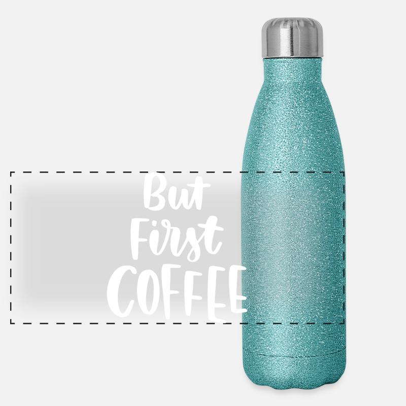 Aber erster Kaffee Panorama Glitzer Isolierflasche 500 ml