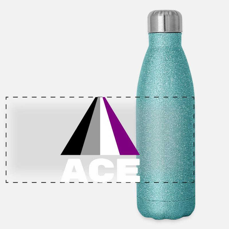 Asexual, asexuality, ace Panoramic Glitter Thermal Bottle 500 ml
