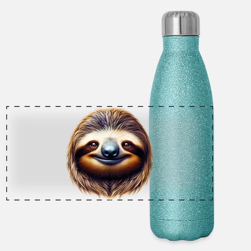Bradipo Thermos in acciaio inossidabile glitterato