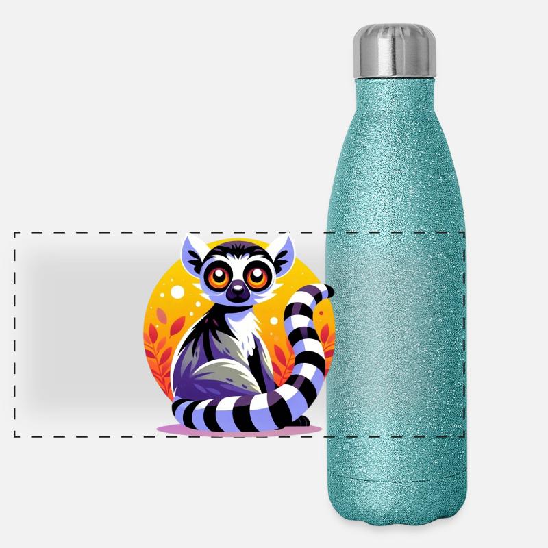 Lémurien Gourde isotherme panoramique pailletée 500 ml