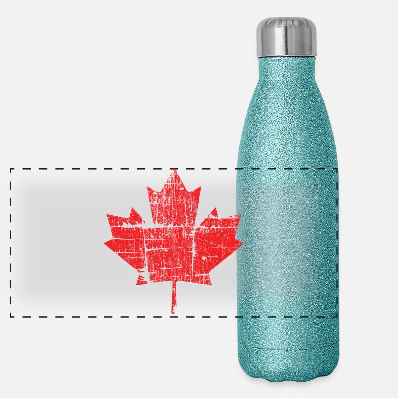 Rustic Wooden Maple Leaf Panoramic Glitter Thermal Bottle 500 ml