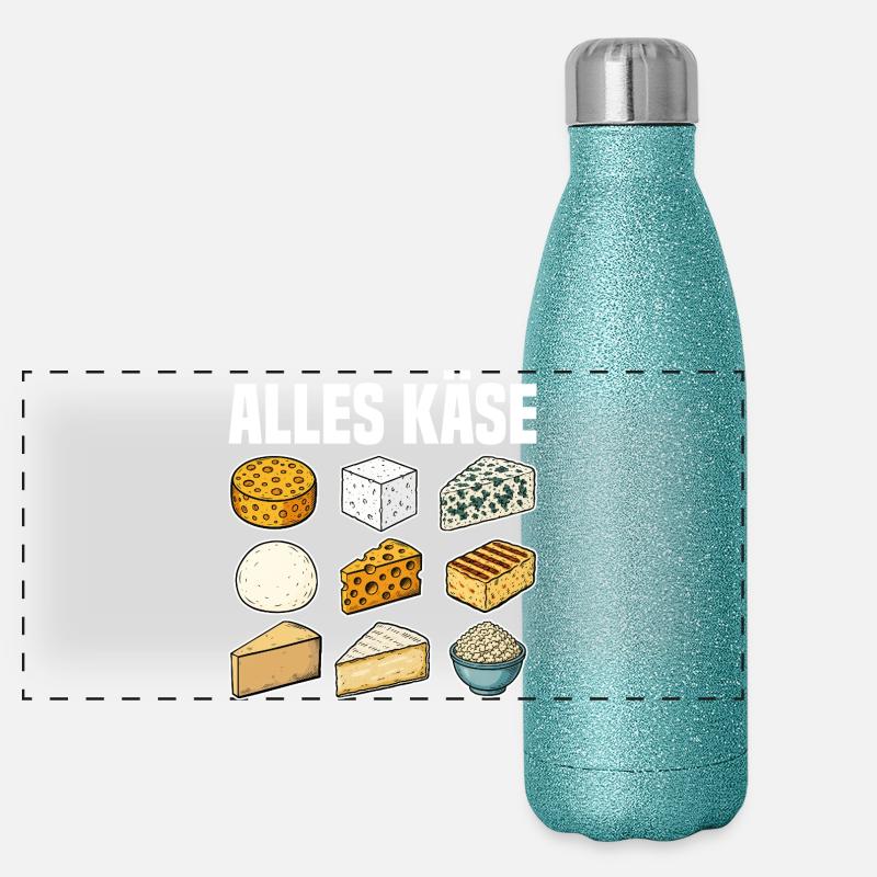 Alles Käse Panorama Glitzer Isolierflasche 500 ml