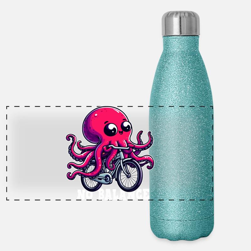 No Balance Cycling Octopus Panoramic Glitter Thermal Bottle 500 ml