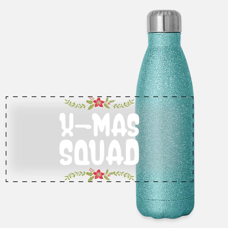 Escouade de Noël Gourde isotherme panoramique pailletée 500 ml