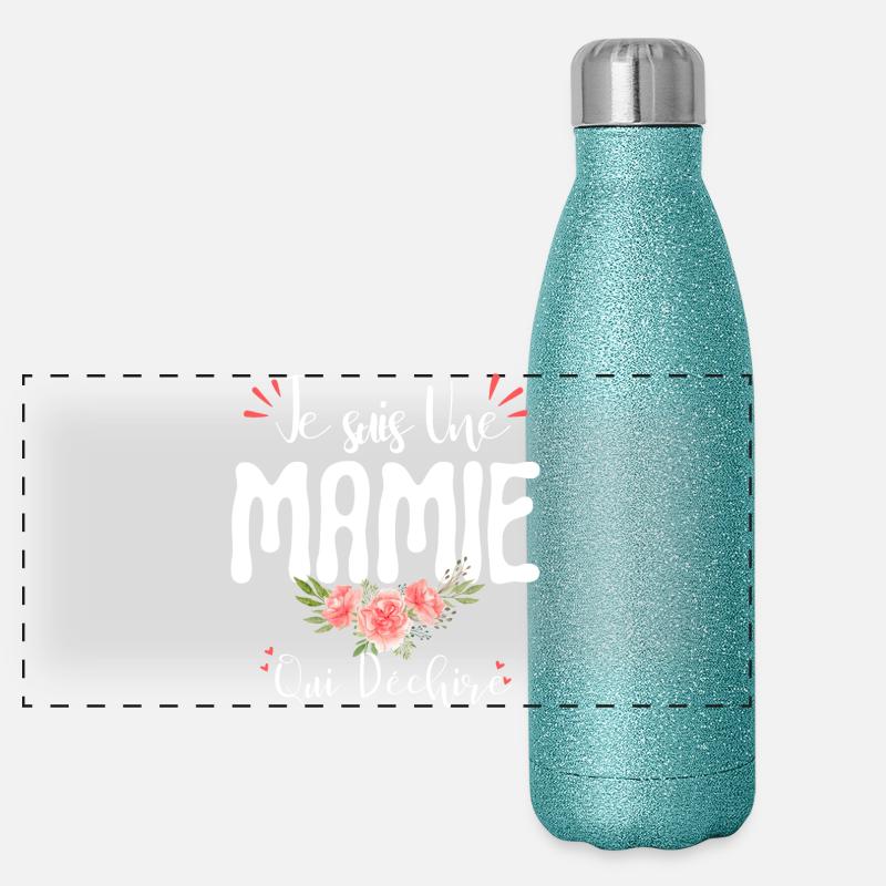 Ich bin eine Oma, die Großmuttertag Panorama Glitzer Isolierflasche 500 ml