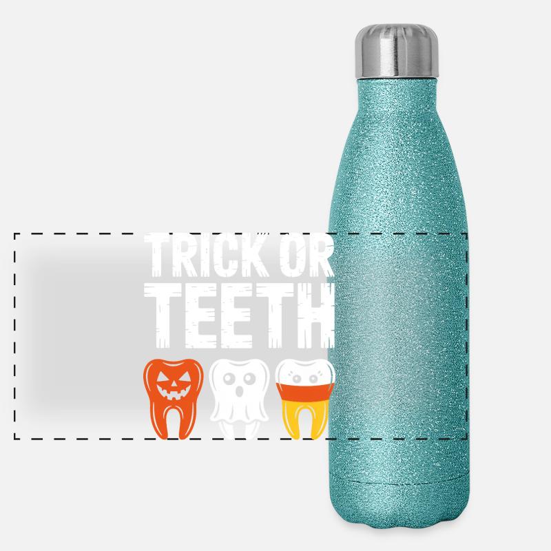 Trick or Teeth Halloween Trio Panoramic Glitter Thermal Bottle 500 ml