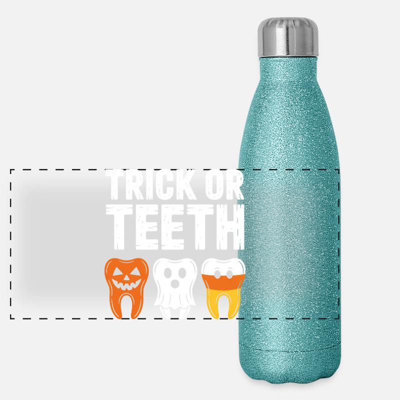 Trick or Teeth: Halloween Teeth Trio Panoramic Glitter Thermal Bottle 500 ml