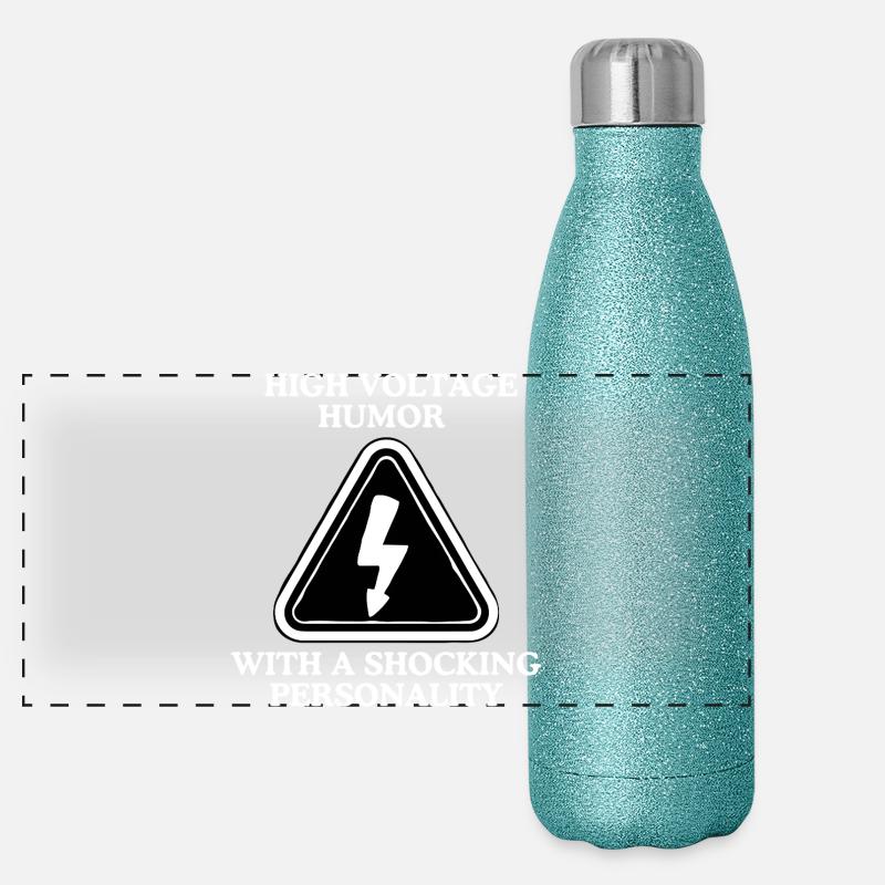 High Voltage Humor Schild Panorama Glitzer Isolierflasche 500 ml
