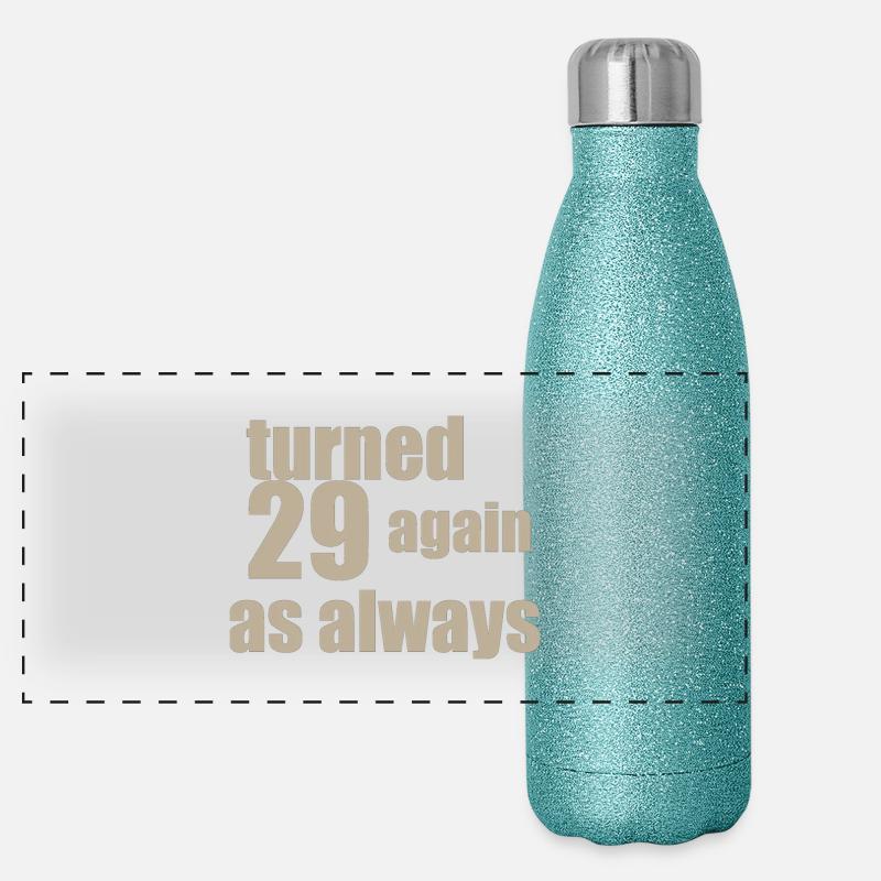 29 again birthday Panoramic Glitter Thermal Bottle 500 ml
