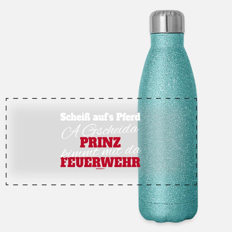 Feuerwehr Prinz Panorama Glitzer Isolierflasche 500 ml