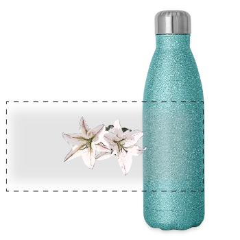 Lily / Lilium / Lily - Gourde isotherme panoramique pailletée 500 ml - paillettes bleues - Devant