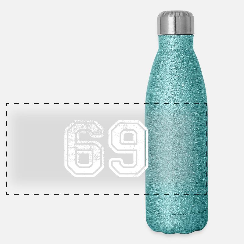 69 - Panoramic Glitter Thermal Bottle 500 ml - blue glitter