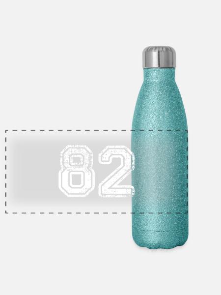82 - Gourde isotherme panoramique pailletée 500 ml - paillettes bleues - Devant